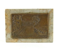 0R847 Szent Margitsziget Szanatórium bronz plakett