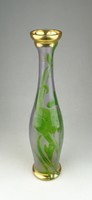 0R901 Régi kézzel festett aranyozott üveg váza