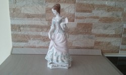 Hollóházi porcelán barokk legyezős hölgy