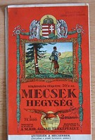 ​​Mecsek hegység - Kirándulók térképe, 20/a sz. - M. Kir. Állami Térképészet,1929 -"angyalos"       