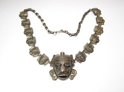 Ritka,régi, mexikói kézműves ezüst nyakék türkiz kővel. 