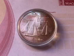 1976 Kanada ezüst 5 dollár 24,3 gramm 0,925