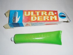 Retro ULTRA DERM kéztisztító műanyag tubus, papír doboz - EVM Egyesült Vegyiművek - 1970-es évekből