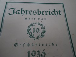 1936. Annual business report on the work of the Raiffeisen association in Graz.