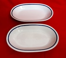 Alföldi kék csíkos ovális porcelán tányér 2db
