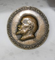 Lenin bronz plakett a nagy októberi szocialista forradalom 60. évfordulójára