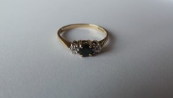 Arany Zafír gyémánt gyűrű 1,7 gramm 375