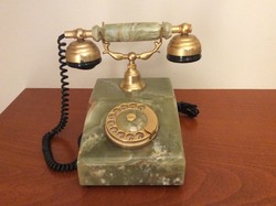 Zöld onixból készûlt vintage telefon 