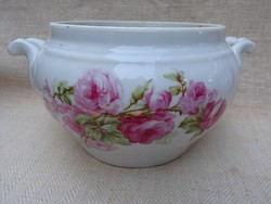 Antik rózsás porcelán levesestál tető nélkül - Kizárólag menafilo100 vásárló részére