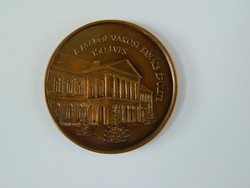 1986 Makói Városi Tanács épülete 150 éves M.É.Cs.M.Sz.bronz emlék plakett.