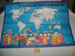 Retro szocalista, politikai plakát "A DIVSZ és tagszervezetei"