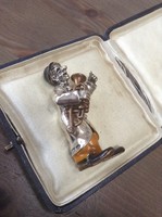 Régi olasz ANGINI ezüst bohóc figura