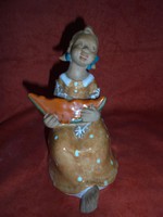 Kislány dinnyével kerámia figura (sérült, ragasztott)