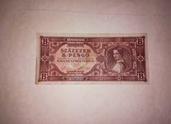 Százezer B.-Pengős,régi bankjegy  1946-ból