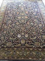 Gyönyörűséges antik iráni Isfahan szőnyeg rengeteg selyemmel