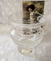 FOGLALVA Ajka kristály kicsi ólomüveg váza 12 cm