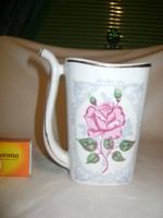 Rózsás porcelán kúrapohár, csésze