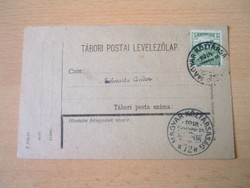 TÁBORI POSTA LEVELEZŐLAP 1918