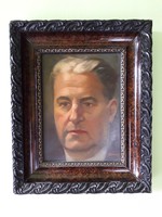 CLEARANCE!! Tápay Lajos male portrait oil on fiber board painting