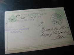 Levelezőlap   1914 ből  ,  az Izrealita hitközségnek  címezve