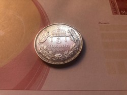 1900 ezüst magyar 5 korona KB szép darab