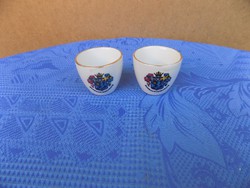 Alföldi porcelán pálinkás pohár párban Hódmezővásárhely (j-14)