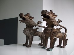 Bronz keleti Foo kutya oroszlán szobor pár
