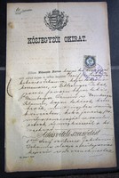 Antik kőzjegyzői okirat adás-vételi szerződés.1885 8  írott oldal, merített papíron.