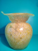 MOST ÉRDEMES ár!!! Vastag falú masszív Jack in the Pulpit öblös praktikus méretű üveg váza