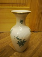Herendi zöld Apponyi mintás porcelán váza