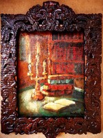 Modok Mária: Desert Still Life - a beautiful Florentine frame