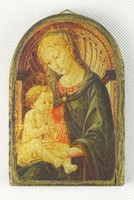 0T125 Mária és a kis Jézus fa ikon 11 cm