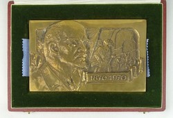 0T195 Lenin rézplakett emlékplakett díszdobozban