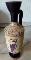 Görög kerámia kancsó, karafa, 21 cm magas