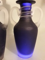 2 db Kalcedon üveg amfóra amphora váza
