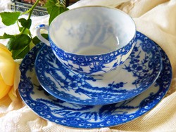 Régi Japán, Nippon Tokusei porcelán reggeliző szett, teás csésze, kistányérok