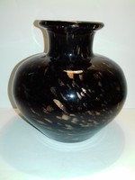 Black gold elegant thick-walled glass vase