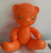Retro plastic soviet teddy bear - orange teddy bear