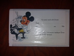 Walt Disney-s Meghívó Kártya Borítékkal