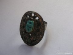 Antique ring with blue mineral stone