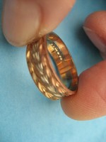 Gyémántmetszett 3 színű arany karika gyűrű