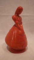 Gorka Géza Kis Erzsi piros ruhás lány kerámia szobor