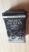 Régi pléh / fém Helmut Sachers kávés doboz , Bécs