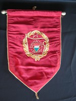 Retro hímzett selyem szocialista brigád zászló