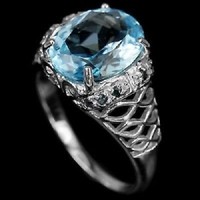 54 And real blue topaz 925 silver ring