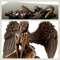 Erotikus női aktok - bronz szobor 3db