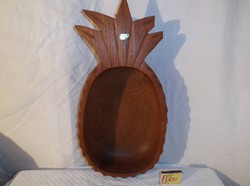 Fa tál - NAGY - 3, 5 liter !!!!  ananász alakú - keményfa nagyméretű  45 x 22 x 11 cm 