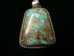 Indián ( Navaho) medál, amulett türkizből