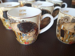 Gustav Klimt: A csók Goebel Artis Orbis limitált kávéscsészék 6db alj nélkül, új, hibátlan állapot