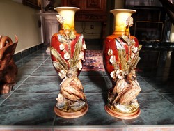 2 pcs. Vase of majolica.